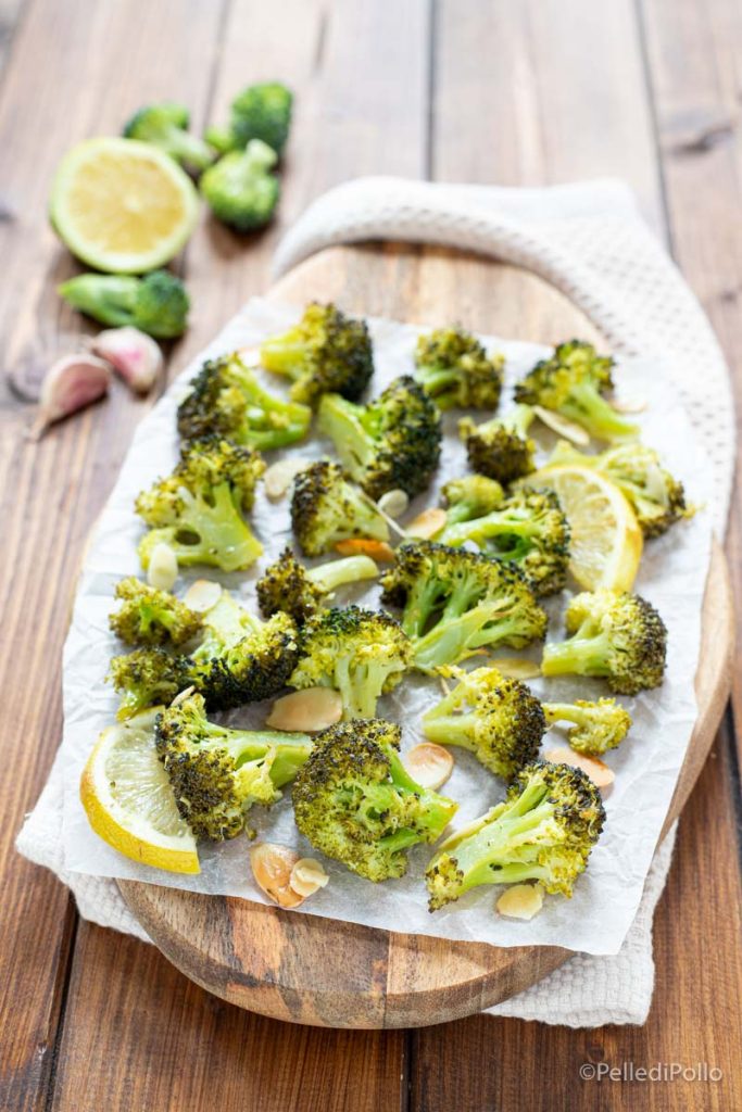 brócoli al horno con limón y almendras