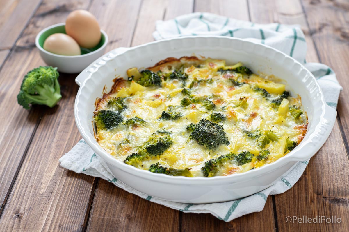 Brócoli al horno con queso y patatas