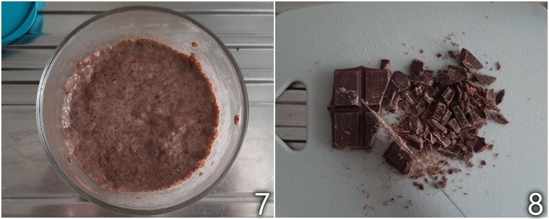 c. tritare il cioccolato fondente