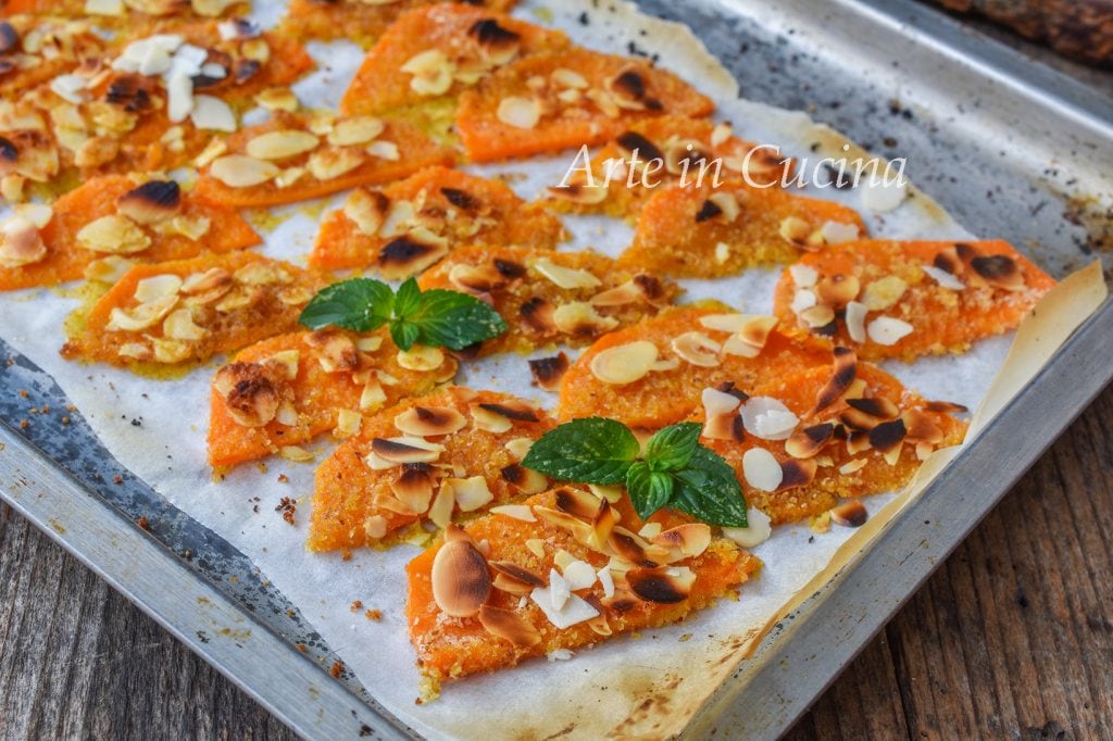 Calabaza gratinada con almendras