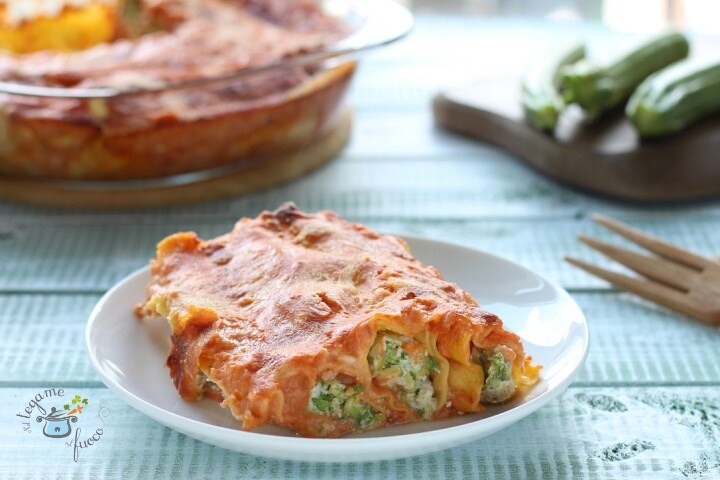 Canelones con ricotta y calabacines al microondas