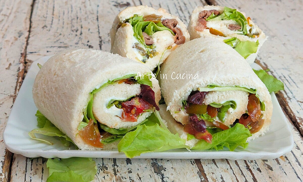 CANNOLI de PAN DE MOLDE a la MEDITERRÁNEA rollitos fríos