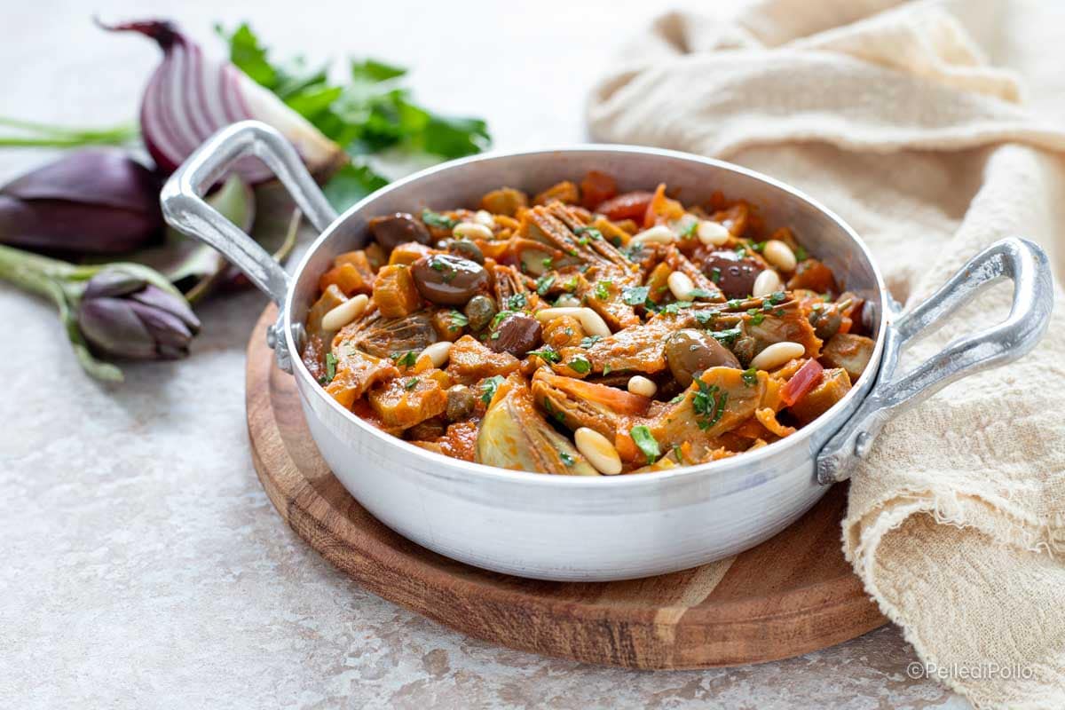 Caponata de alcachofas