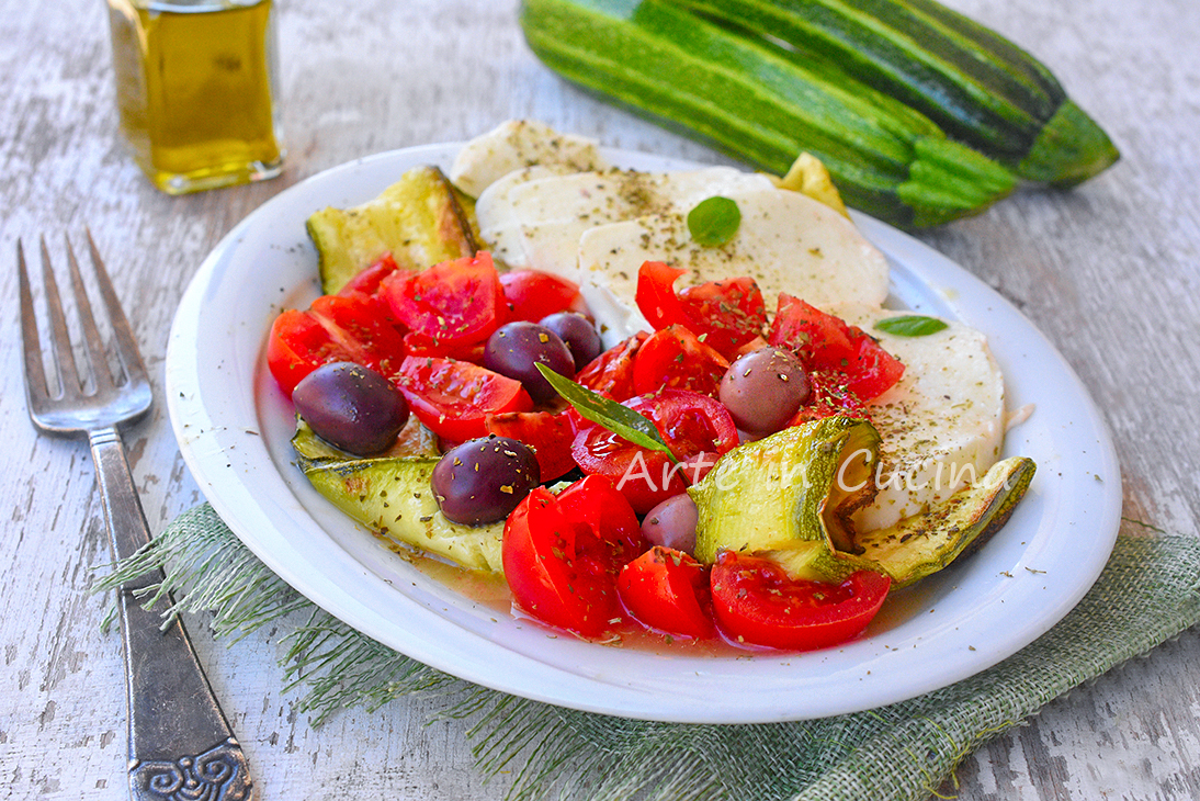 Caprese con calabacines receta ligera