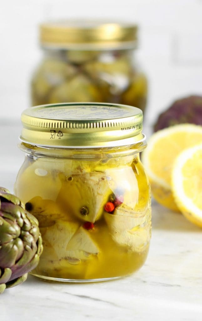 Conserva de alcachofitas hecha en casa