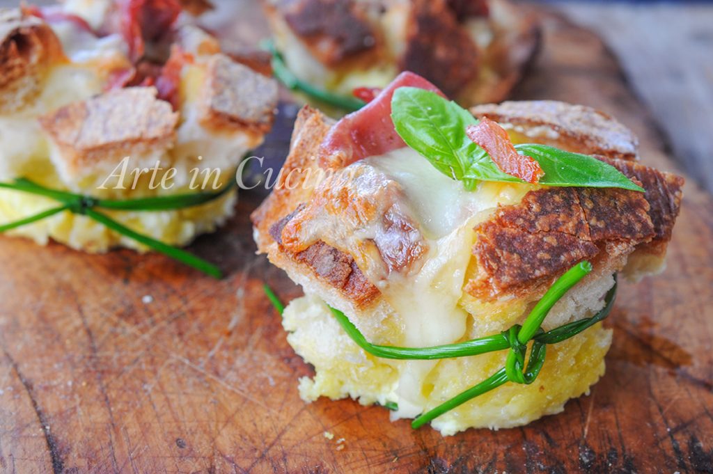 Cestas de pan duro rellenas aperitivo delicioso vickyart arte en cocina