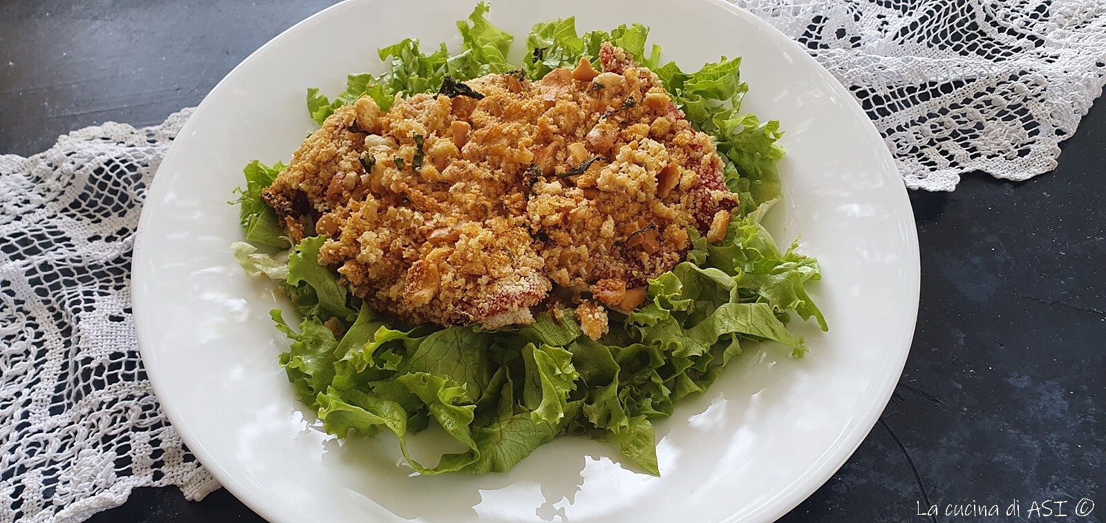 Chuleta de pimientos gratinada