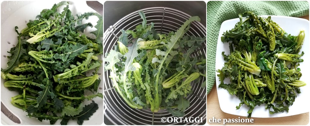 cocción al vapor en olla a presión broccolo fiolaro
