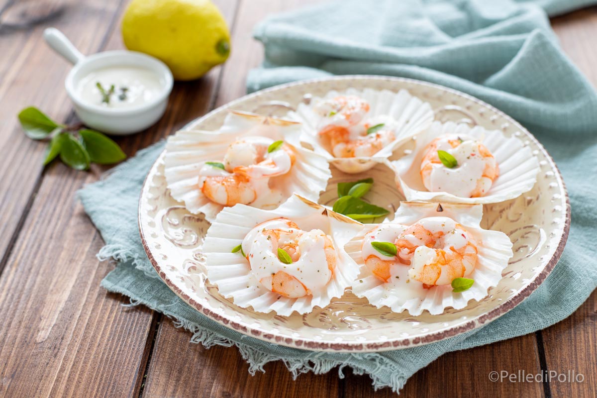 Cóctel de gambas con yogur