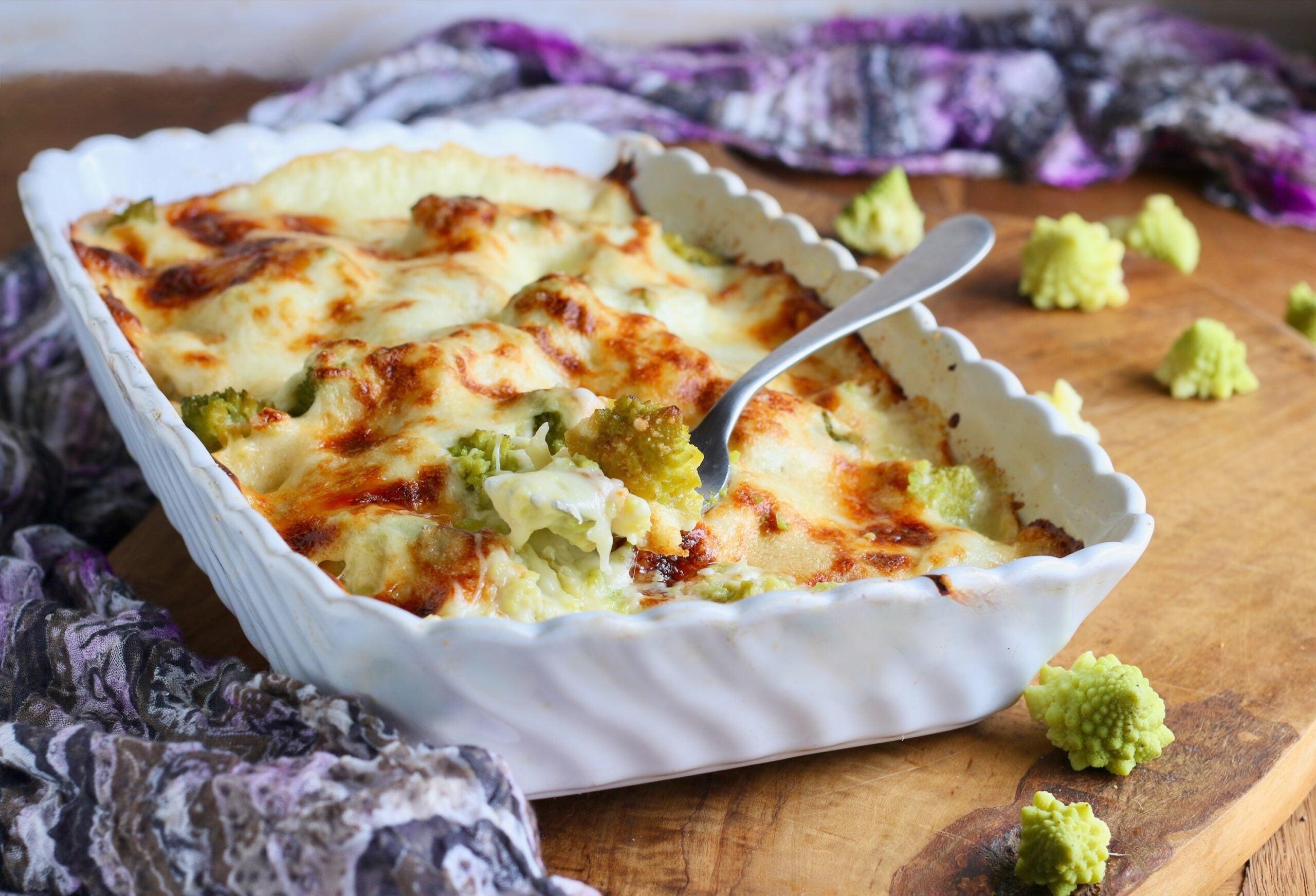 Brócoli romanesco al horno fundente