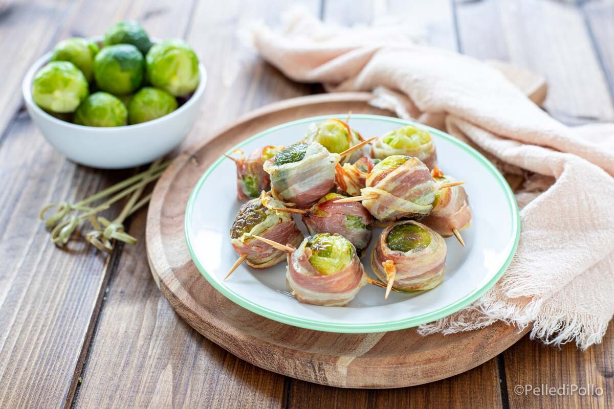 Coles de Bruselas con bacon