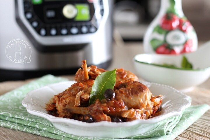 Conejo a la cazadora en la instant pot