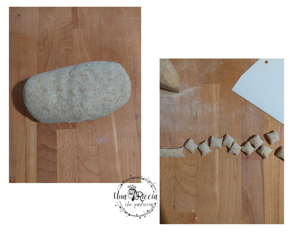 corte y forma de gnocchi integrales sin patatas