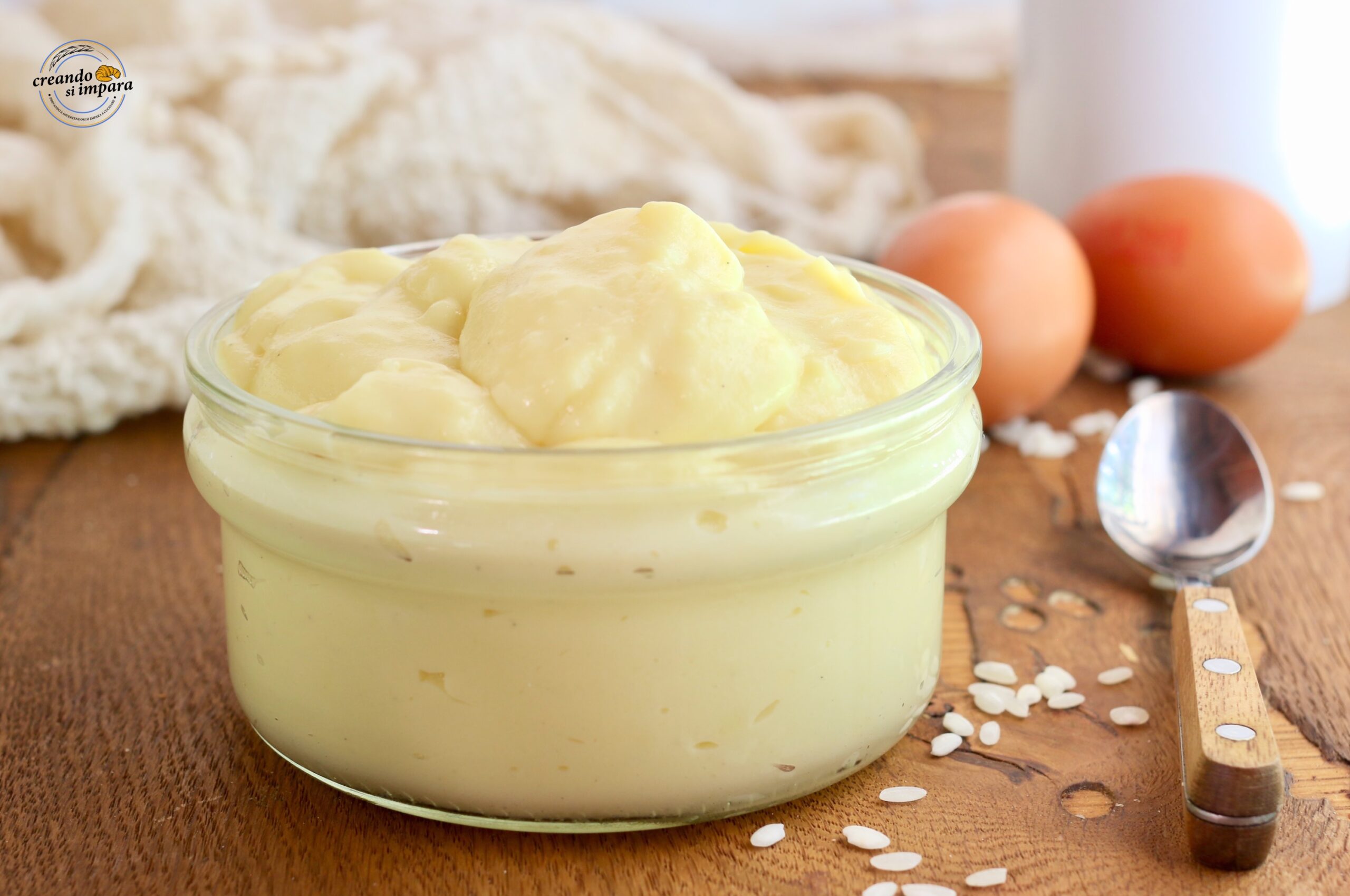 Crema pastelera con harina de arroz