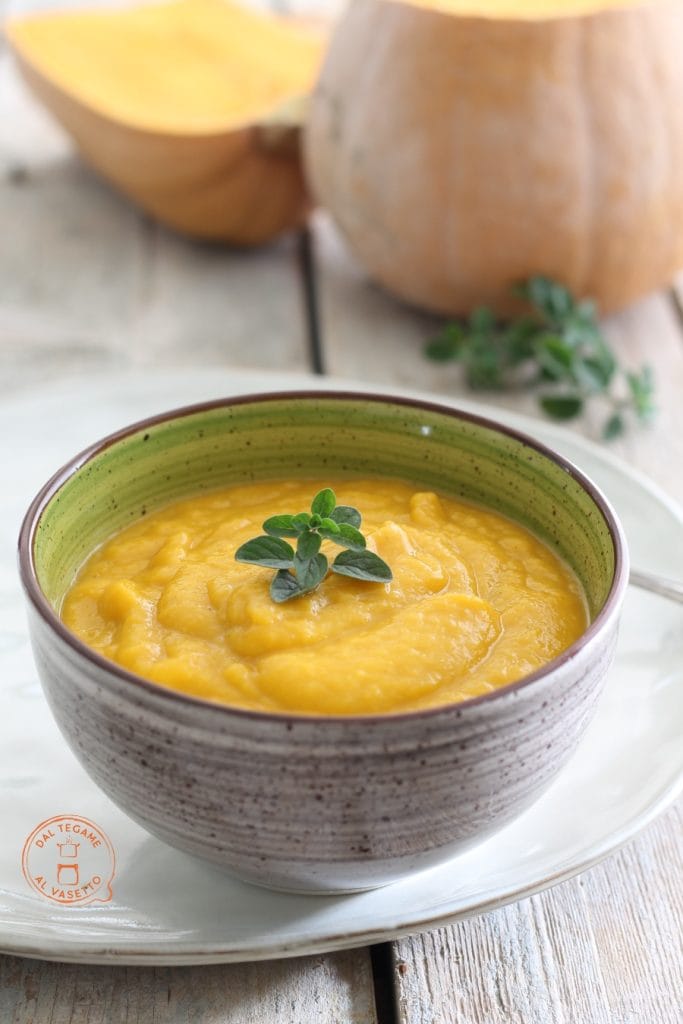 crema de calabaza y puerros cocida en microondas