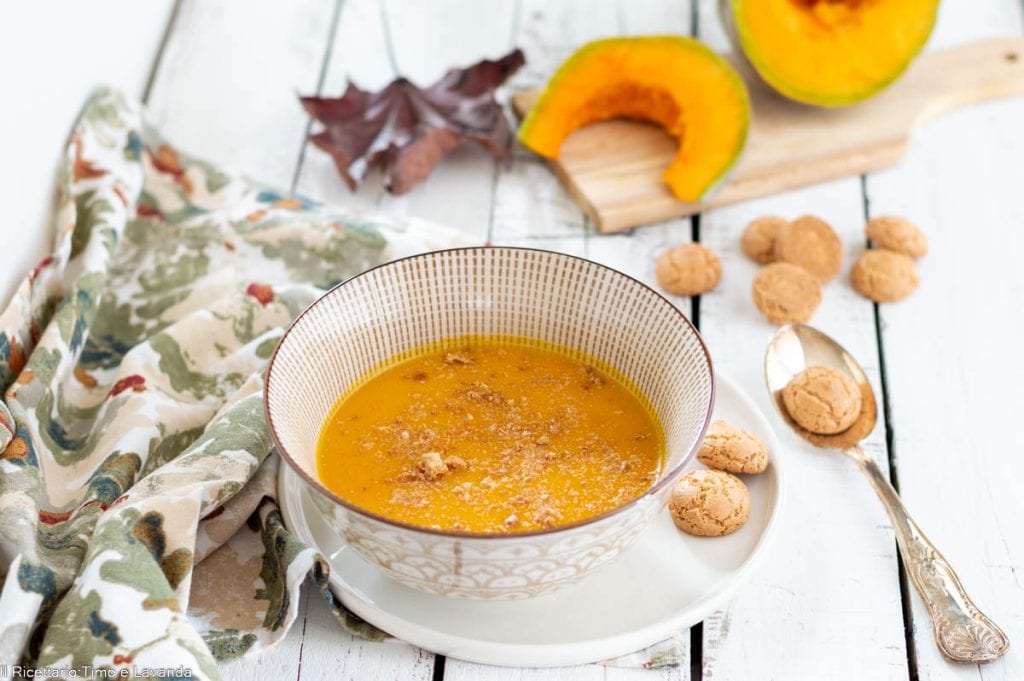 crema de calabaza y amaretti