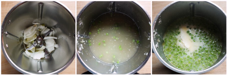 crema de guisantes - procedimiento