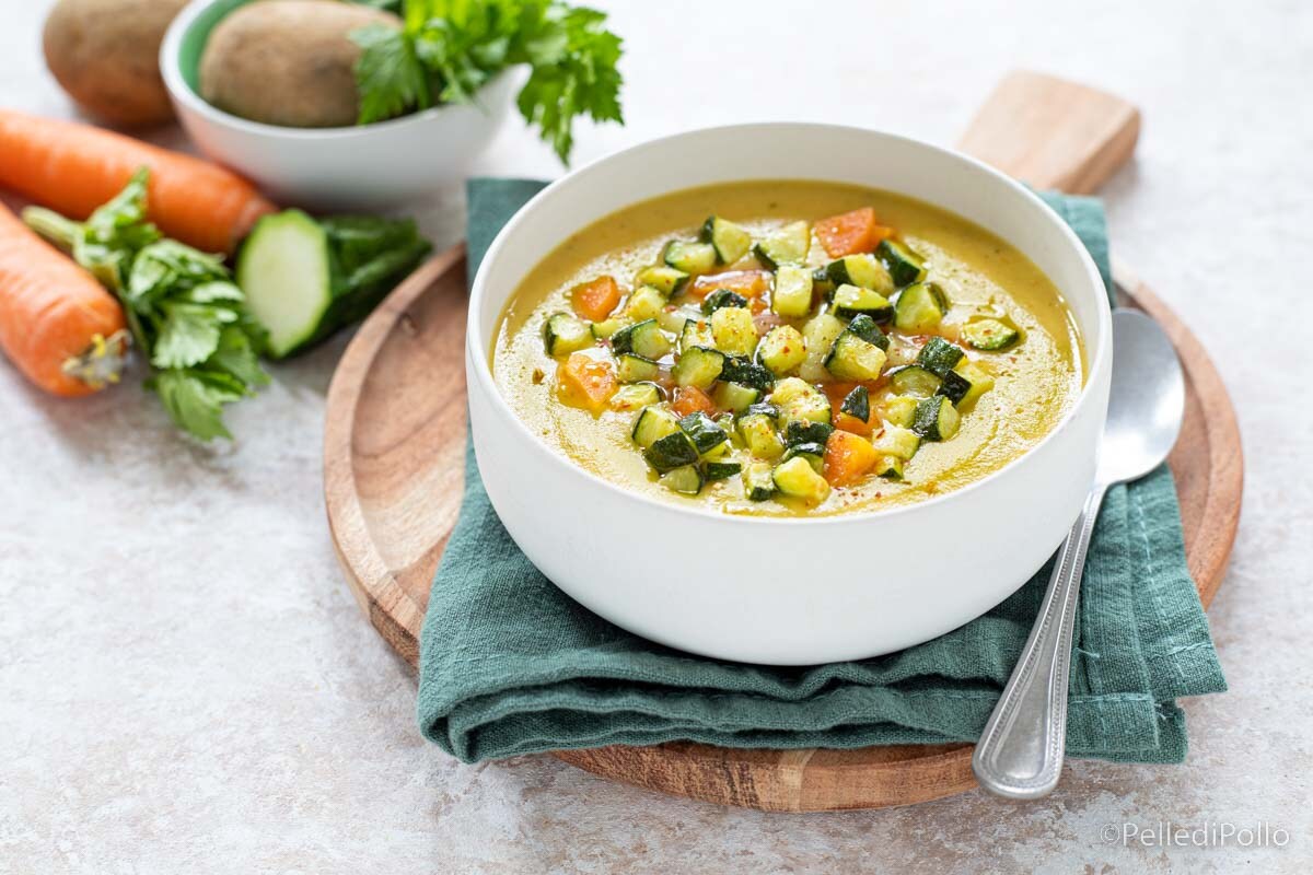 Crema de calabacines y zanahorias