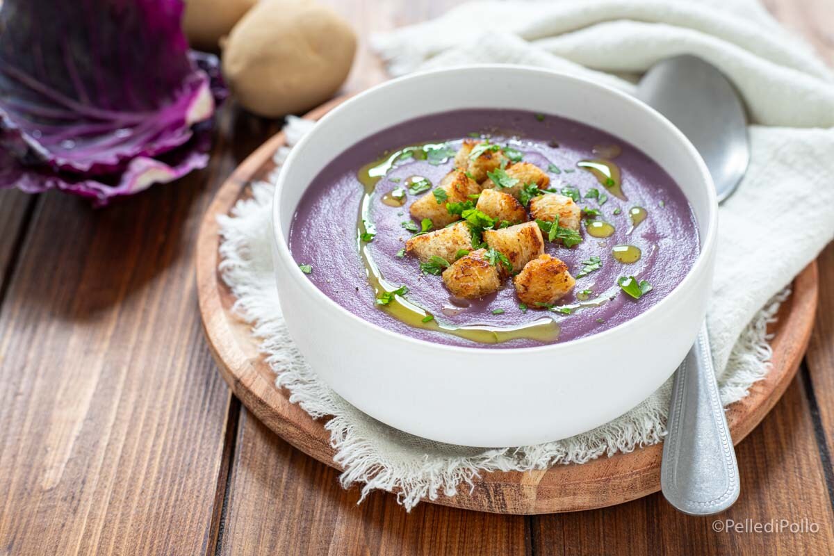 Crema de repollo morado