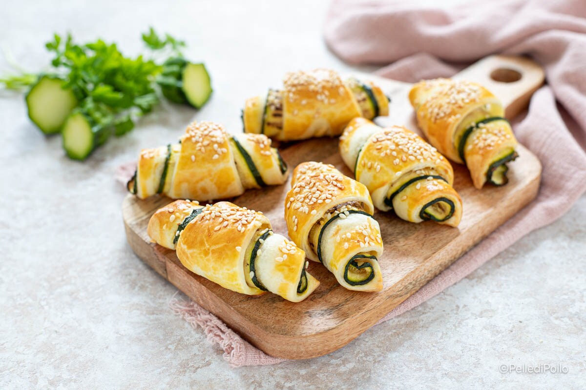 Croissants salados con calabacines