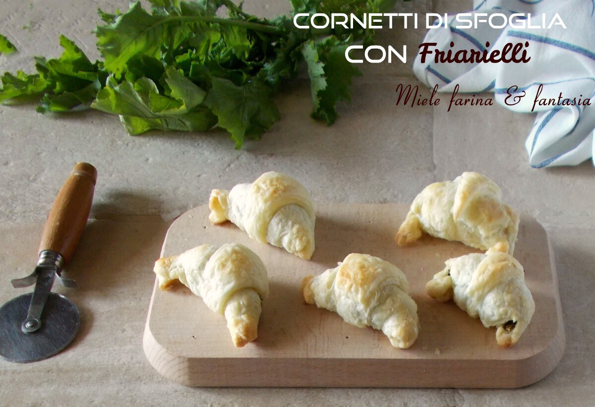 Croissants salados rellenos de friarielli napolitanos y queso