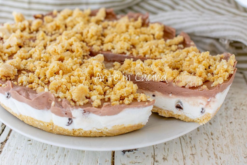 Tarta fría desmenuzada de chocolate