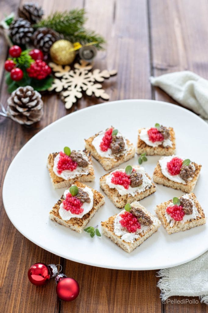 tartaletas con huevas de lumpo