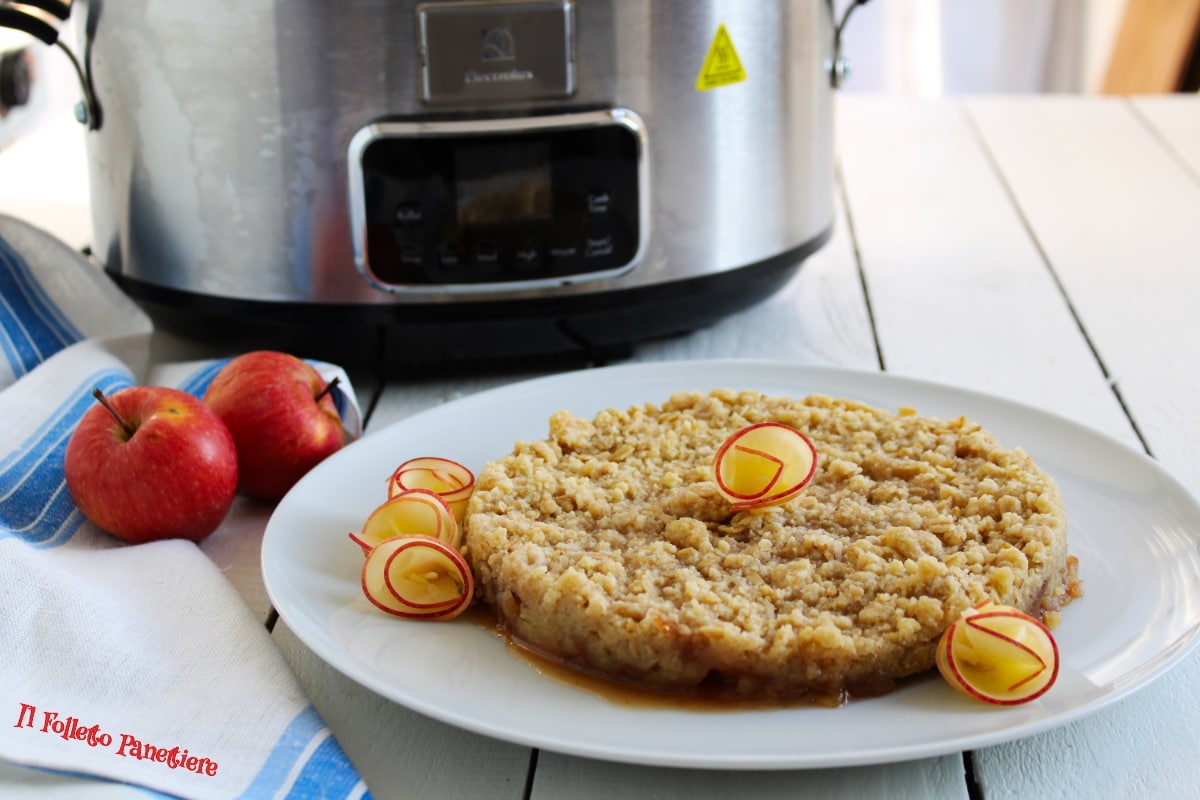 Crumble de manzana en la slow cooker