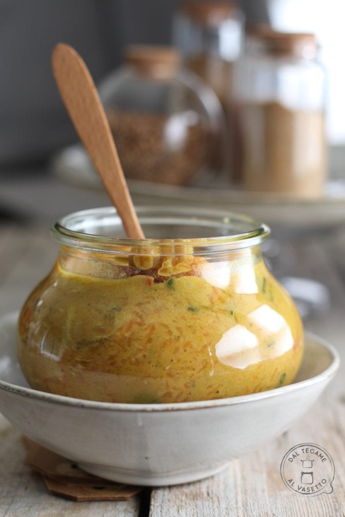 curry de garbanzos con calabaza cocido en el tarro al microondas con la técnica de la cocción en tarro