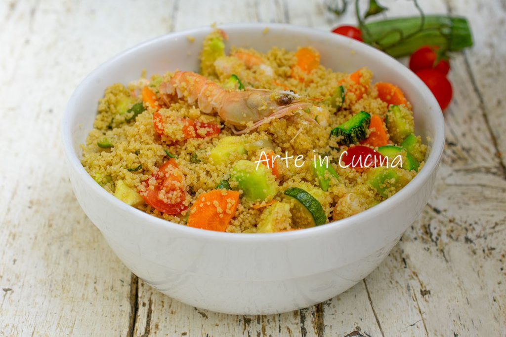 CUSCUS con VERDURAS y langostinos