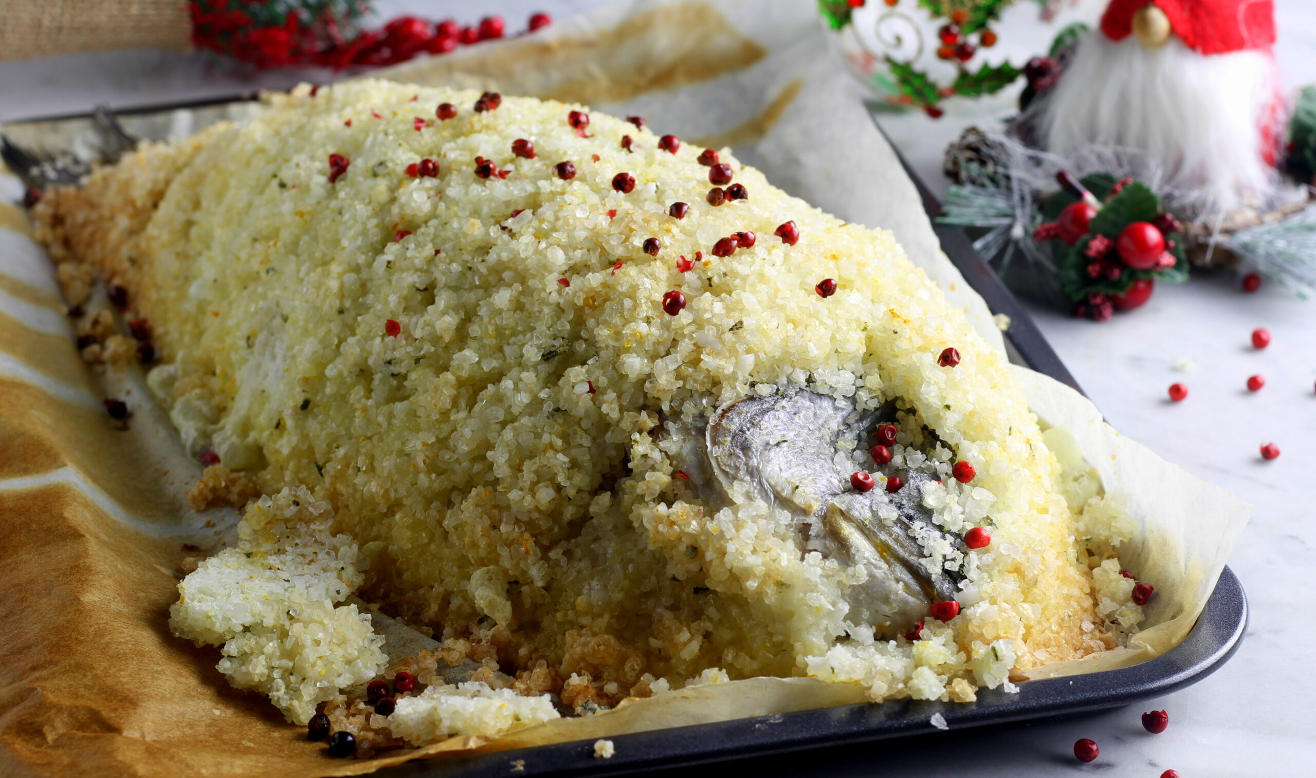 Dorada a la sal con naranja