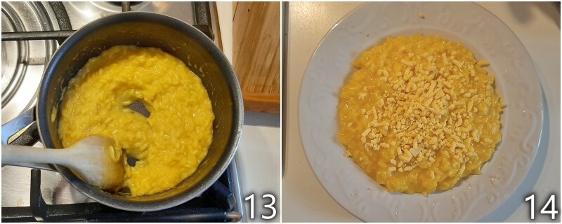 e. decorar el risotto para el día de la mujer con la yema de huevo