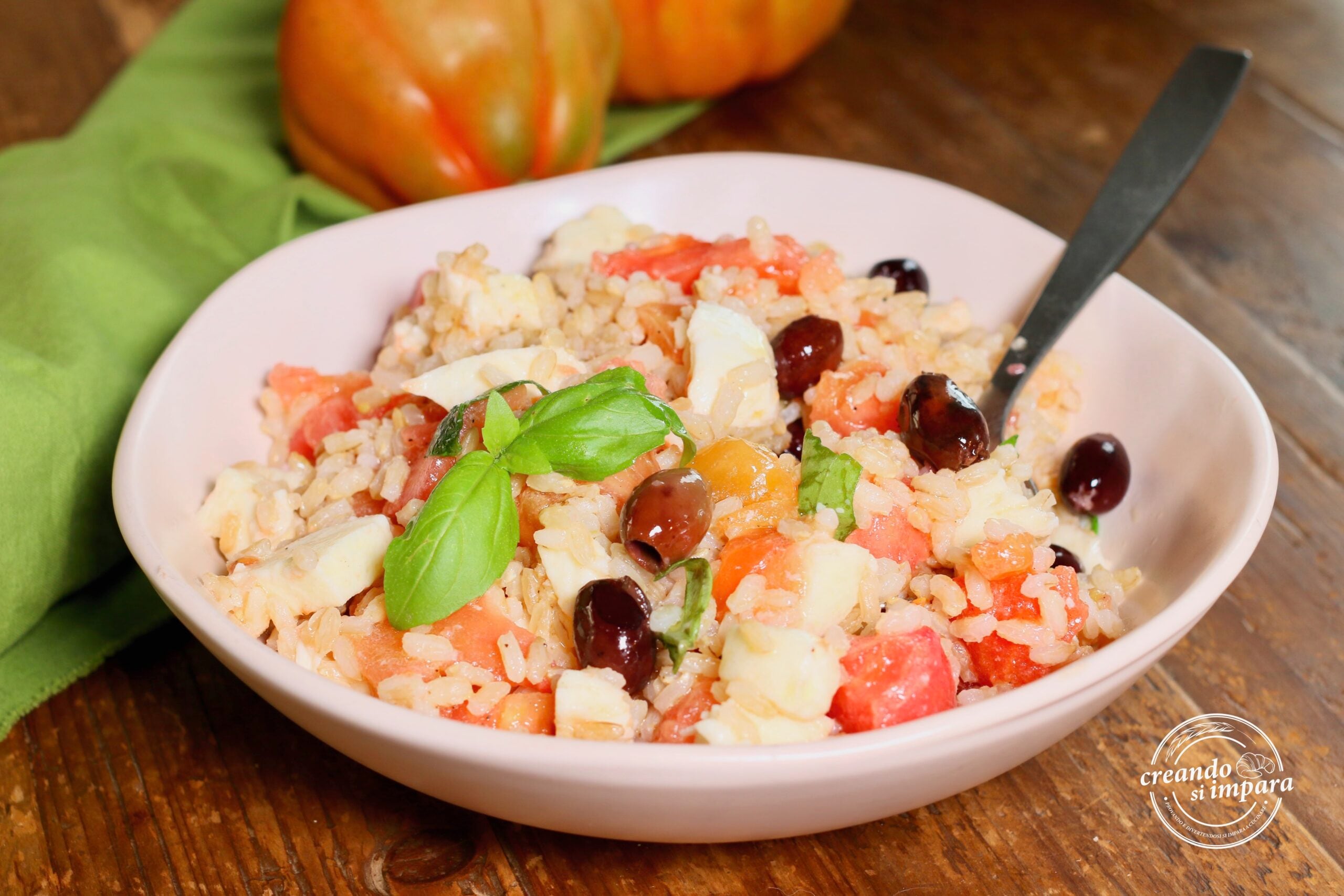 ensalada de arroz caprese