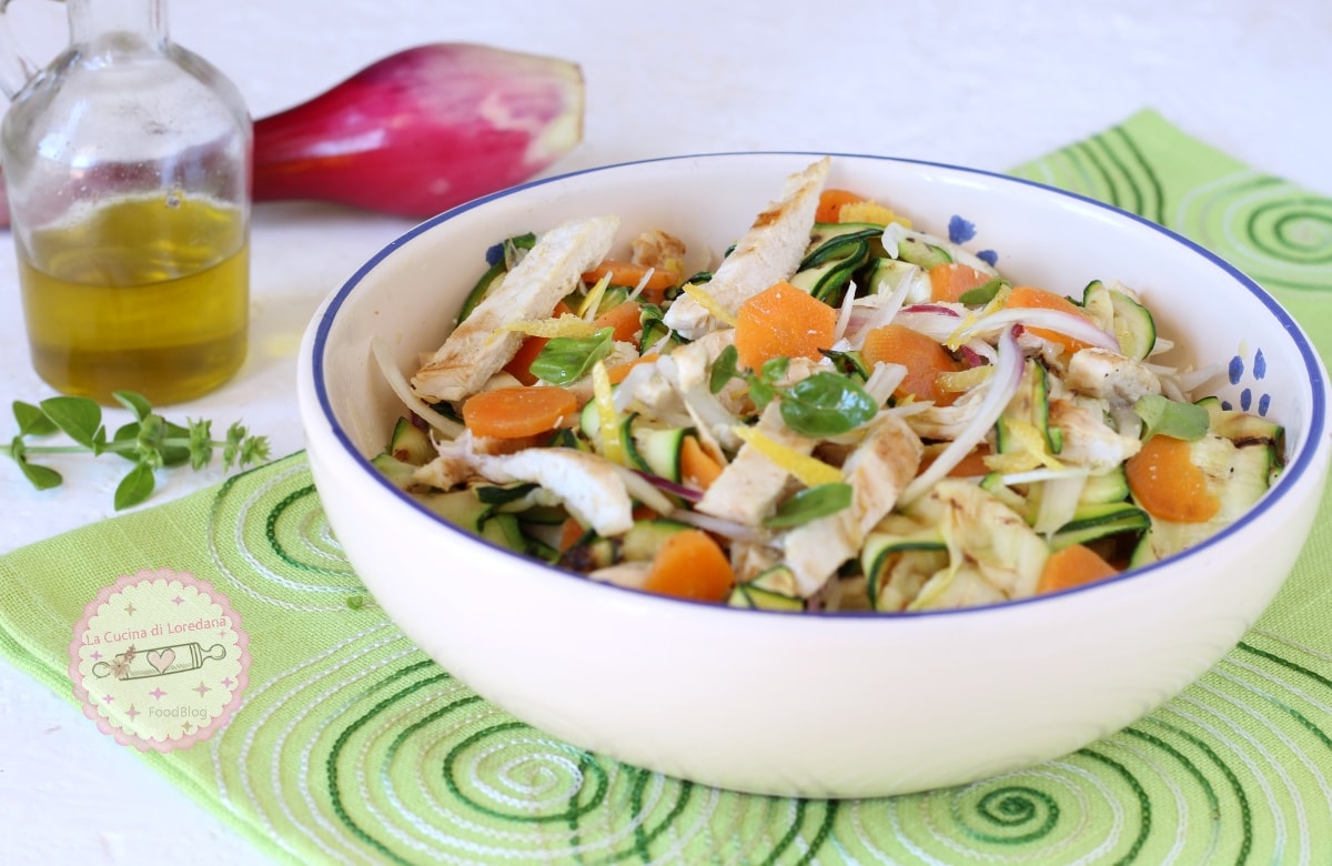 Ensalada de pollo y calabacines
