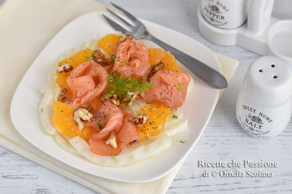 receta ensalada de salmón ahumado con hinojos y naranjas