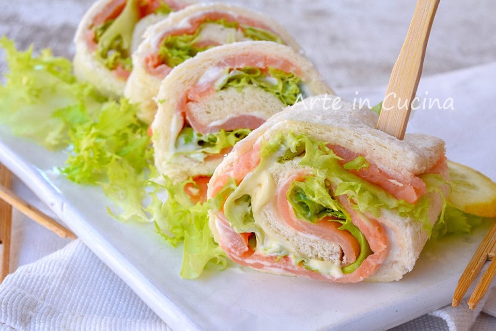 Espirales de salmón aperitivo frío rápido