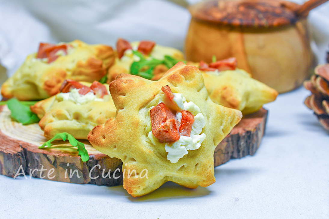 Estrellitas con mortadela y ricotta aperitivo sin hojaldre