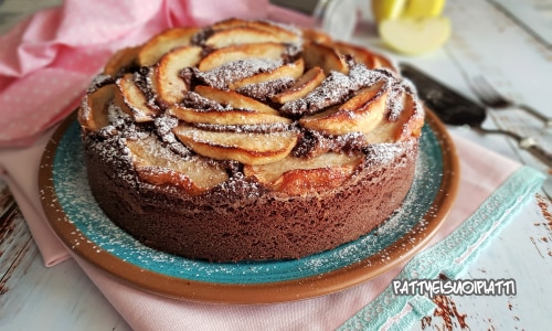 Tarta de manzana con chocolate