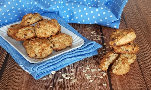 Galletas integrales de avena con pasas y chocolate