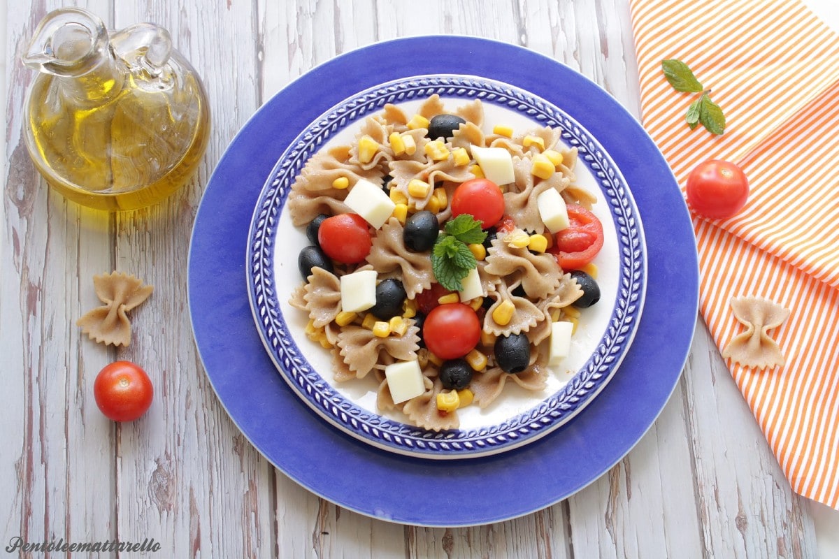 Ensalada de pasta fría integral