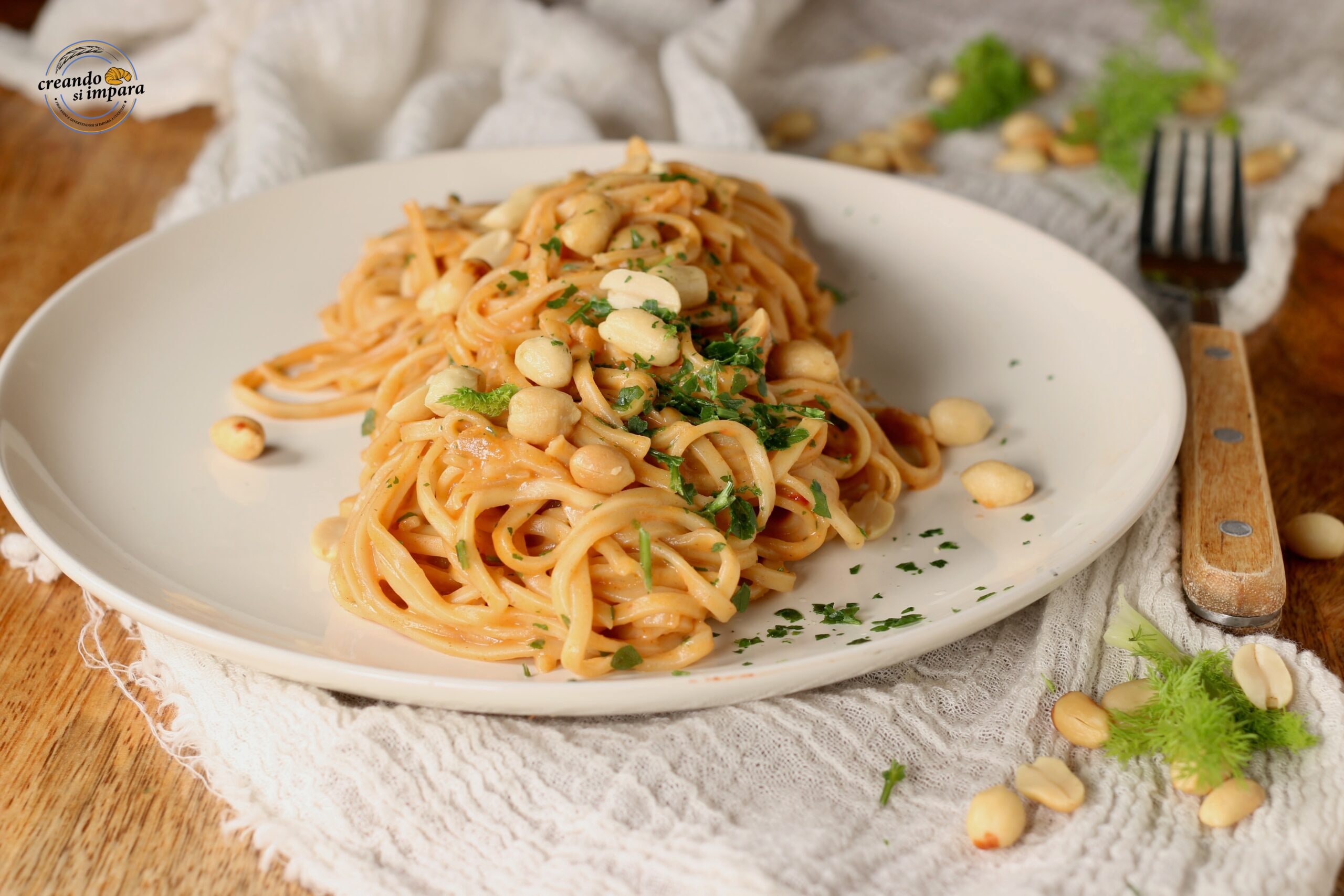 Fideos con salsa de mantequilla de cacahuete