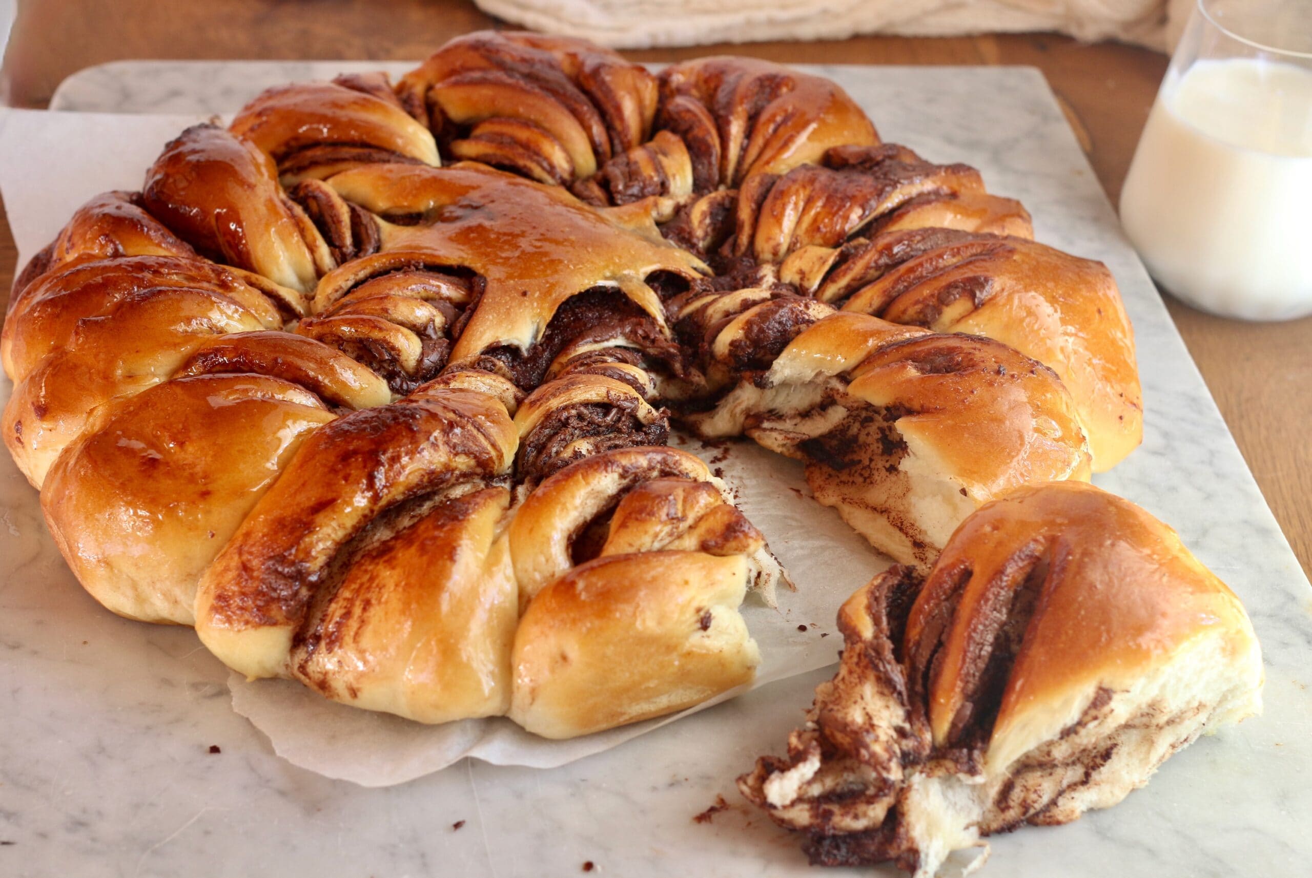 Flor brioche con nutella