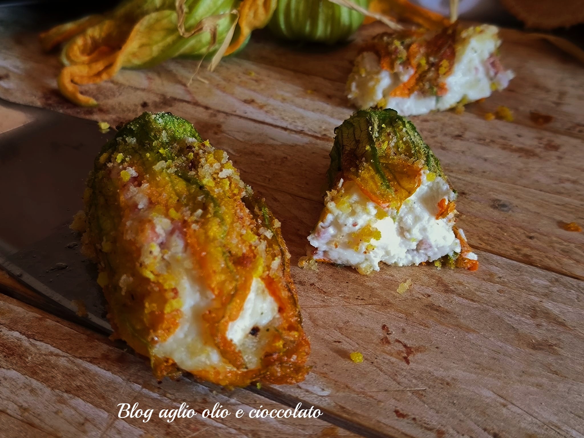 FLORES DE CALABAZA RELLENAS Y CRUJIENTES EN FREIDORA DE AIRE