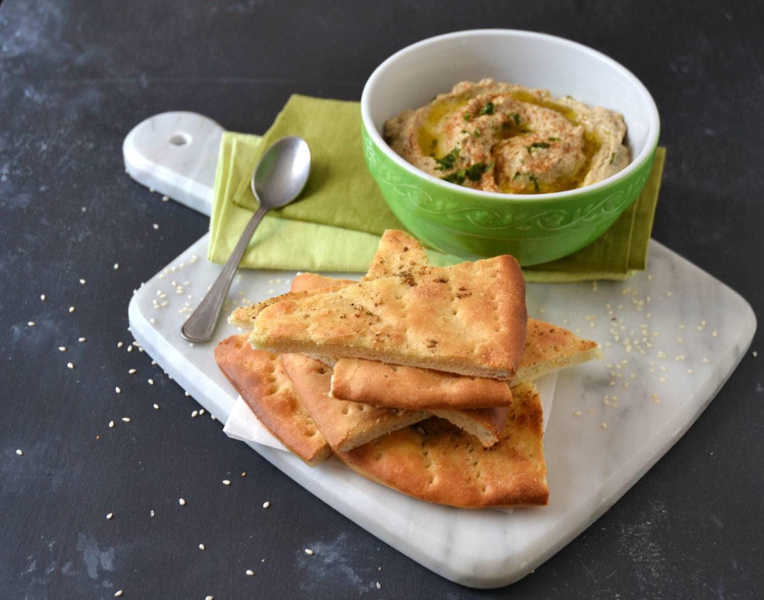 Focaccia al Za’atar con Babaganoush