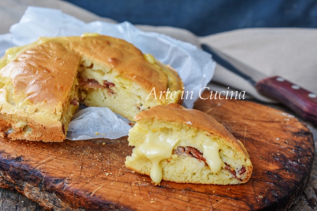 Focaccia sin amasado speck y queso