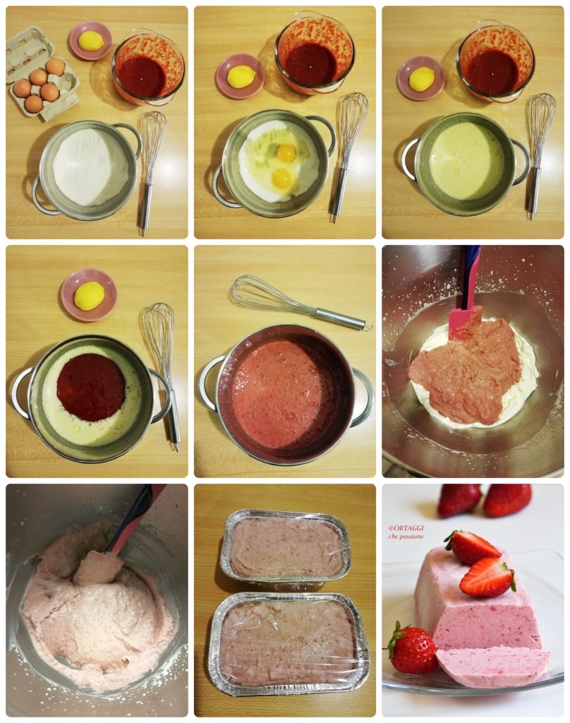 foto receta paso a paso Semifreddo de fresa