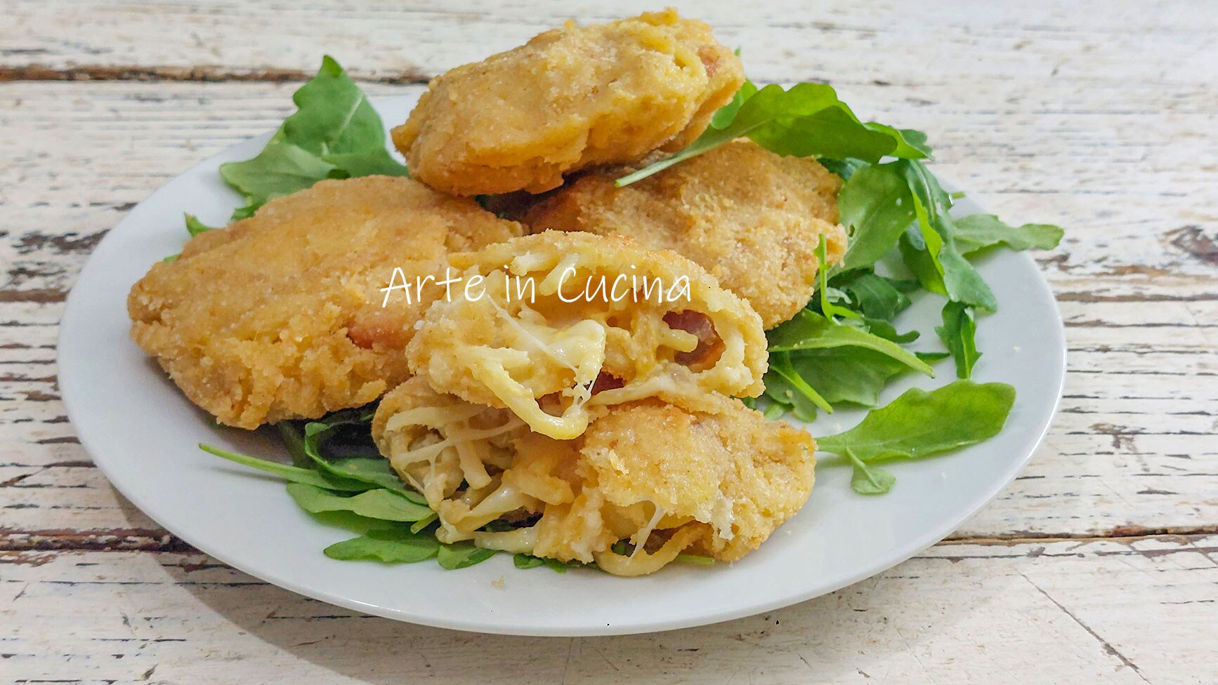 TORTITAS de ESPAGUETIS con bacon