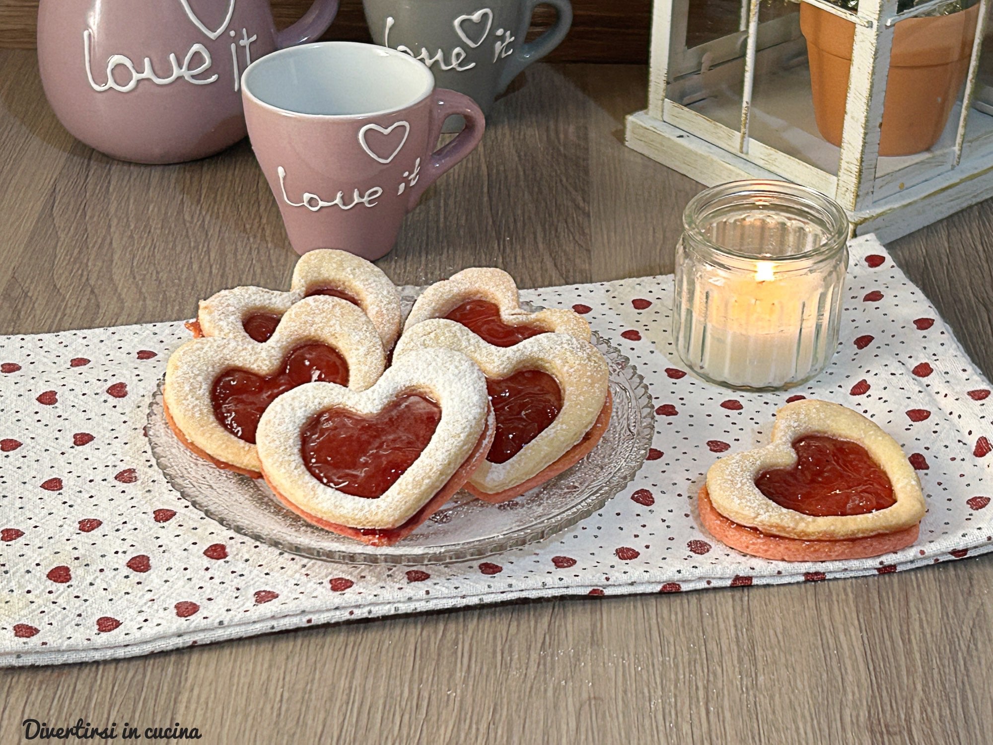 Galletas corazones de mermelada