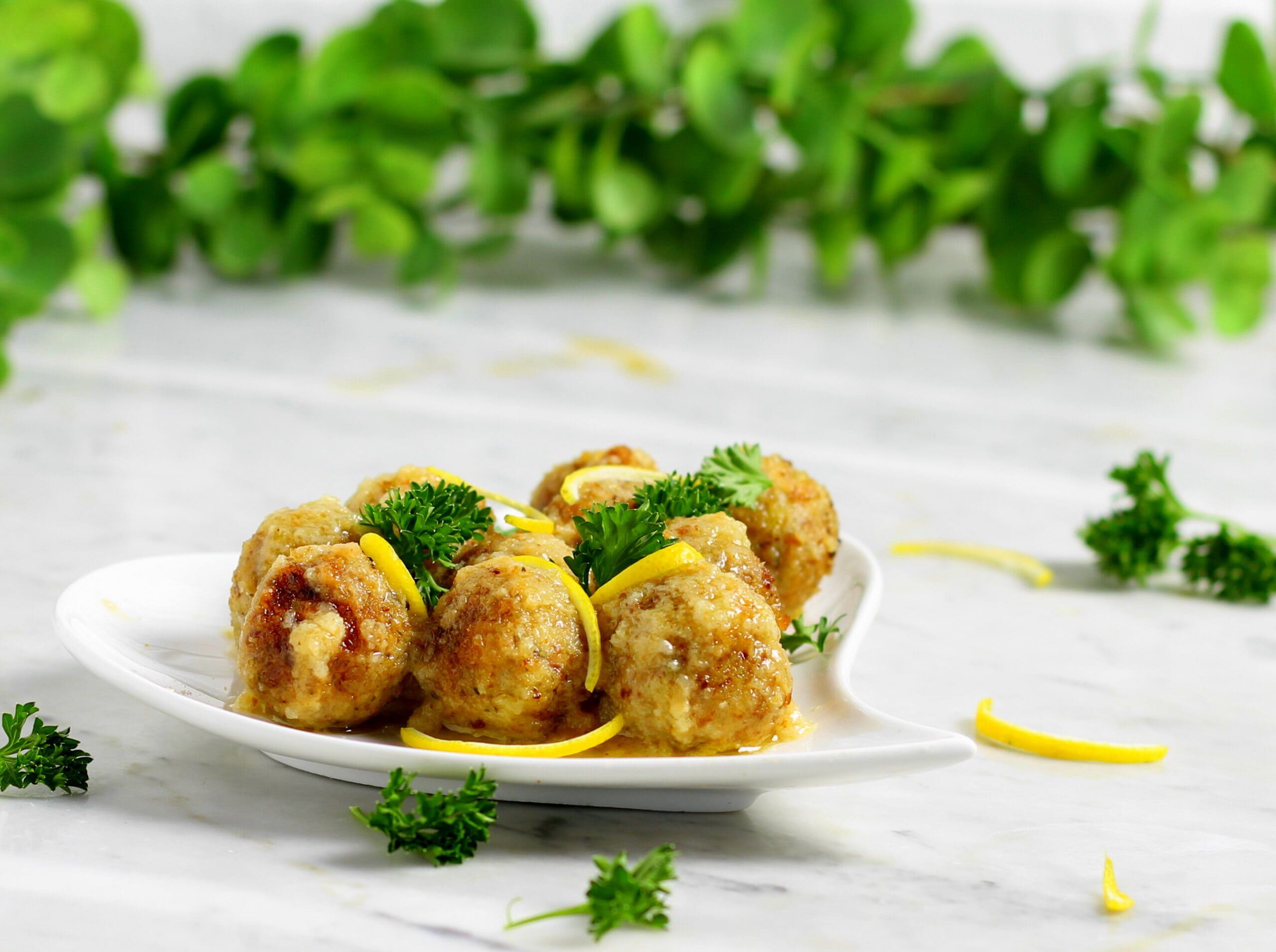 Mini albóndigas de gambas al limón