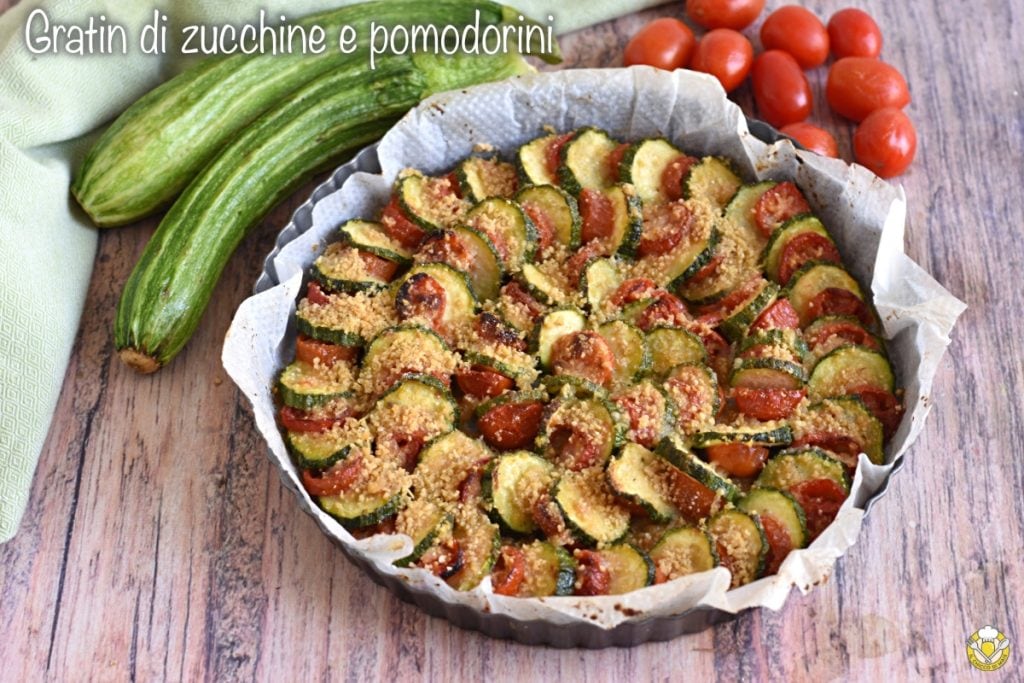 gratén de calabacines y tomatitos receta guarnición sabrosa al horno tipo ratatouille el chicco di mais